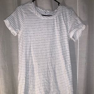 Grey and white striped comfortable dress